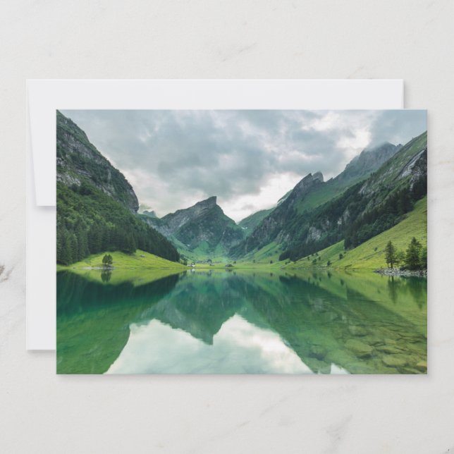 Carte De Remerciements Eau | Lac Alpes suisses (Devant)
