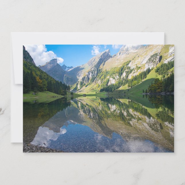 Carte De Remerciements Eau | Seealpsee Lac Alpes suisses Suisse (Devant)