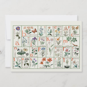 Carte De Remerciements Échantillon alphabet de broderie vintage FLEUR S