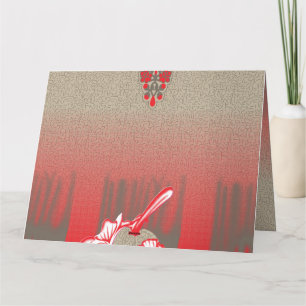 Carte De Remerciements écharpe rouge et beige avec photo d'une femme