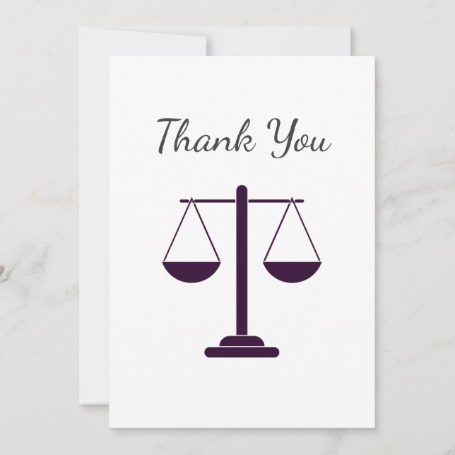 Carte De Remerciements Échelles de Justice Services Juridiques Symbole Em (Devant)