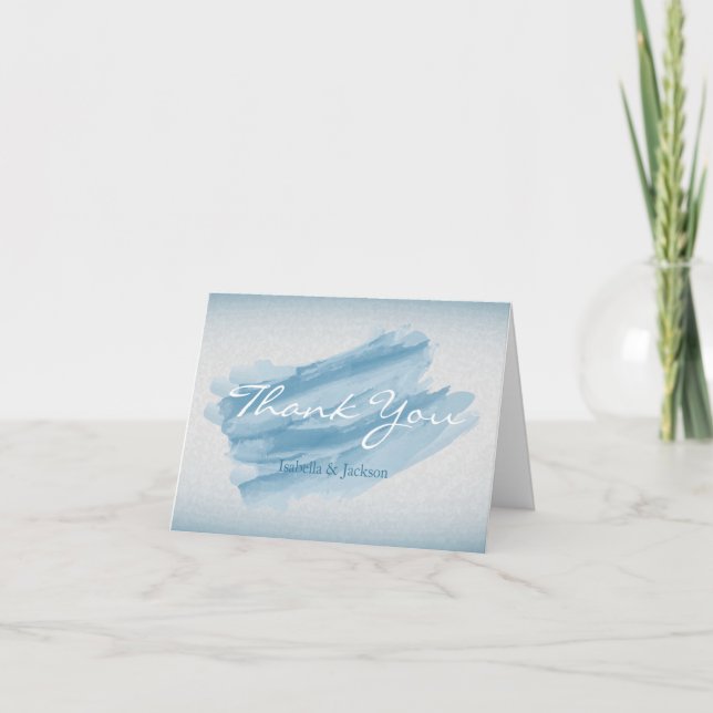 Carte De Remerciements Éclaboussure d'aquarelle bleue moderne (Devant)