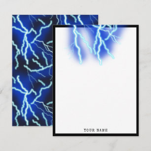 Carte De Remerciements Éclair Électricité Tonnerre Ciel nocturne