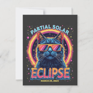 Carte De Remerciements Éclipse solaire partielle 2025 Cat Kitten