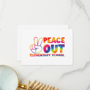 Carte De Remerciements École primaire Peace Out Tie Dye Dernier jour