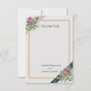Carte De Remerciements écossais Thistle Celtic Tartan Mariage
