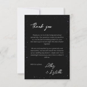 Carte De Remerciements Écrit Dans Le Mariage Des Étoiles