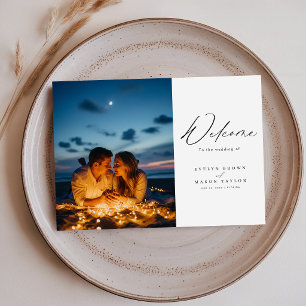 Carte De Remerciements Écriture Calligraphique Chic Photo Mariage