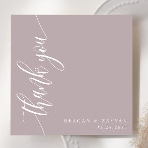 Carte De Remerciements Écriture Calligraphique Mariage Lavande Poussiéreu