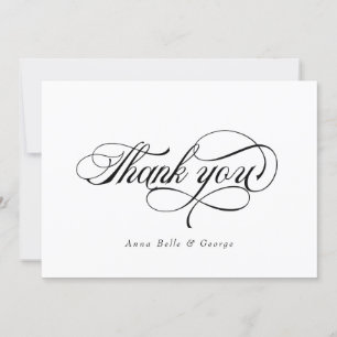 Carte De Remerciements Écriture Élégante Calligraphie Noms Personnalisés 