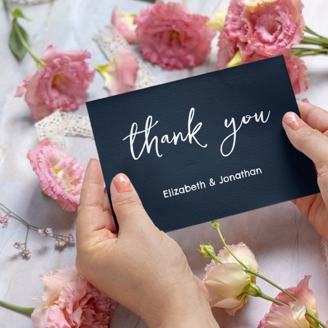 Carte De Remerciements Écriture élégante de mariage (Créateur téléchargé)