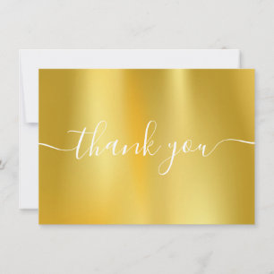 Carte De Remerciements Écriture élégante moderne en feuille d'or