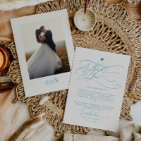 Écriture élégante Typographie Bleu Mariage 