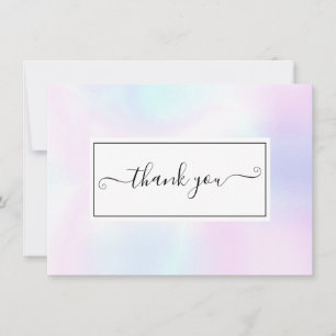 Carte De Remerciements Écriture holographique simple élégante