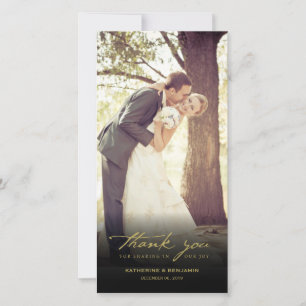 Carte De Remerciements Écriture manuscrite vintage Script Mariage photo c