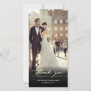 Carte De Remerciements Écriture manuscrite vintage Script Mariage photo c