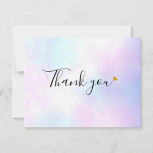 Carte De Remerciements Écriture moderne holographique