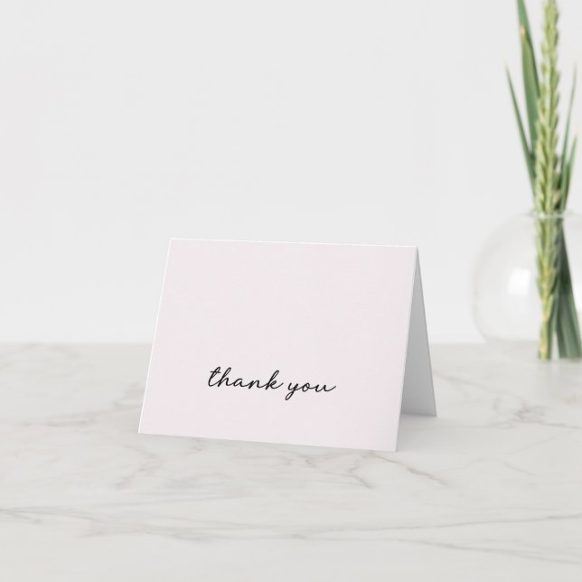 Carte De Remerciements Écriture moderne pliée en perle (Devant)