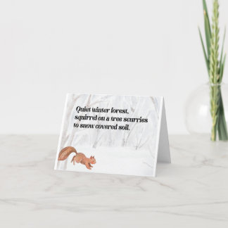 Carte De Remerciements Écureuil en Forêt 2 - version estompée
