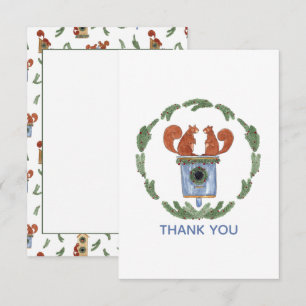 Carte De Remerciements Écureuils Mignons