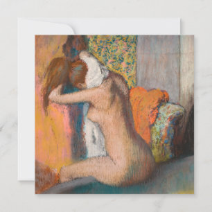 Carte De Remerciements Edgar Degas - Après le bain, une femme essuie le c