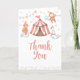 Carte de remerciements Editable Baby Animal Circus