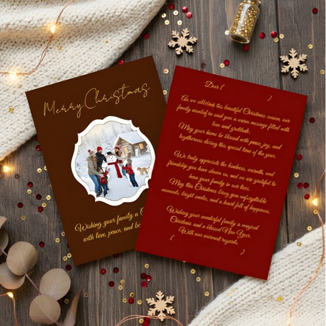Carte De Remerciements  Editable Family Photo Christmas Card (Créateur téléchargé)
