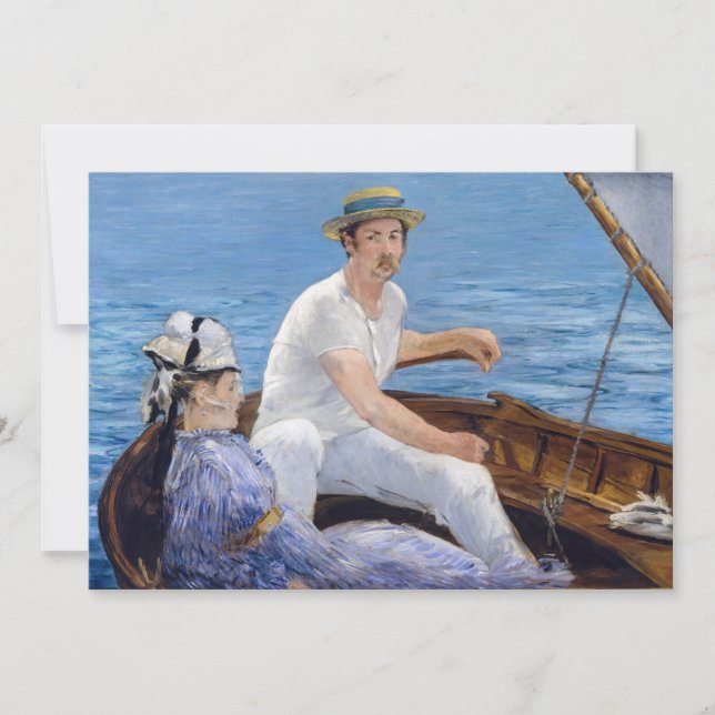Carte De Remerciements Edouard Manet - Bateau (Devant)