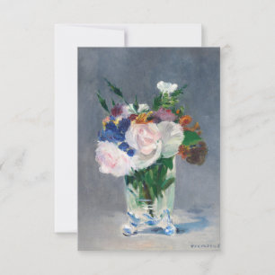 Carte De Remerciements Edouard Manet - Fleurs dans un Vase de Cristal