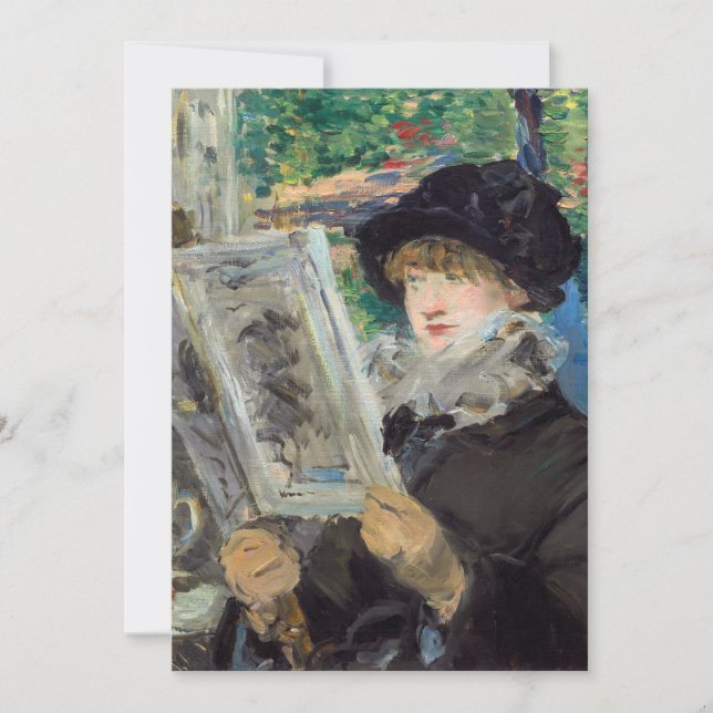 Carte De Remerciements Edouard Manet - Lecture Femme (Devant)