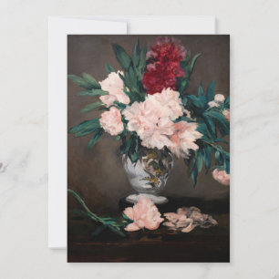 Carte De Remerciements Edouard Manet - Vase de pivoines sur petit piedouc