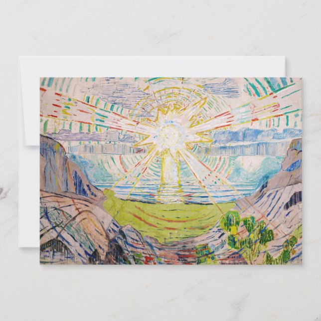 Carte De Remerciements Edvard Munch - Le Soleil 1910 (Devant)