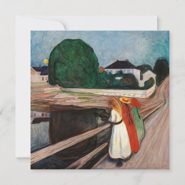 Carte De Remerciements Edvard Munch - Les filles sur le pont (Devant)