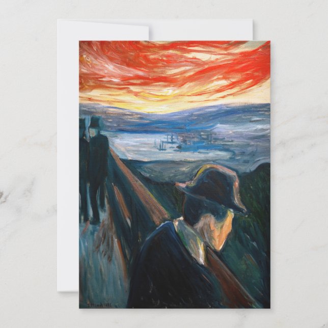 Carte De Remerciements Edvard Munch - Maladie d'humeur au coucher du sole (Devant)