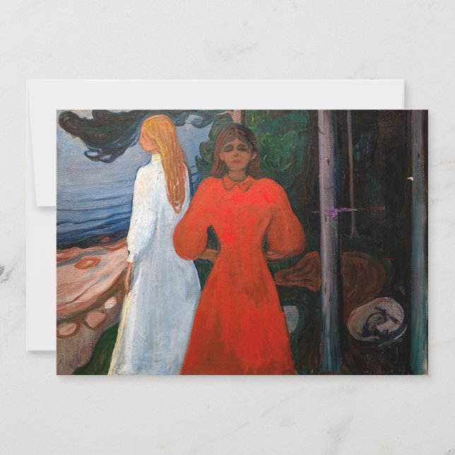 Carte De Remerciements Edvard Munch - Rouge et Blanc (Devant)