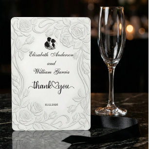 Carte De Remerciements Effet de sculpture 3D florale blanche en relief fa