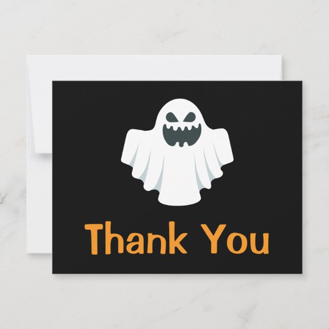 Carte de remerciements Éffrayant Halloween Ghost (Devant)