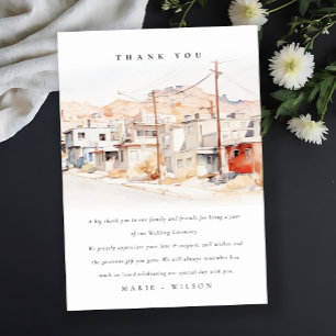 Carte De Remerciements El Paso Texas City Scape Watercolor Mariage