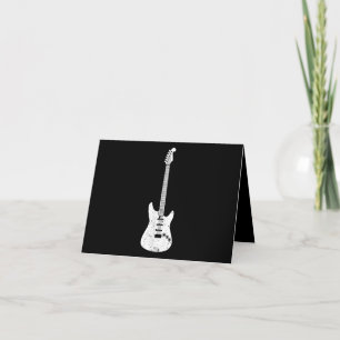 Carte De Remerciements Electric Guitar Med Guitarist Musician Player