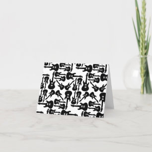 Carte De Remerciements Electric Guitar Pattern Music Themed CUSTOM COLOR