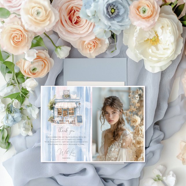 Carte De Remerciements Elégance Café Français Anniversaire (Créateur téléchargé)