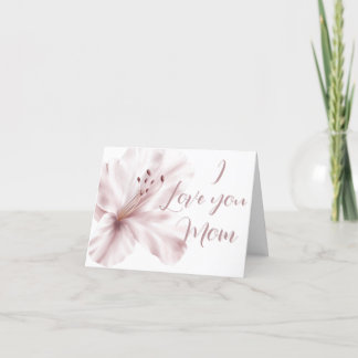 Carte De Remerciements Élégance florale "Je t'aime Maman" personnalisée 