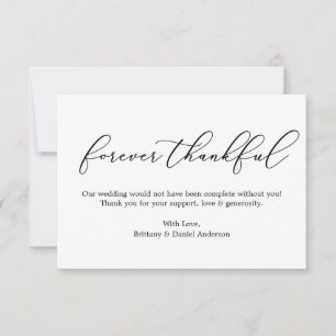 Carte De Remerciements Élégance minimaliste pour une calligraphie de grâc