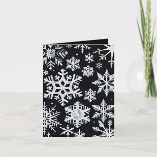 Carte De Remerciements Élégance photo noir et blanc Flocon de neige Noël