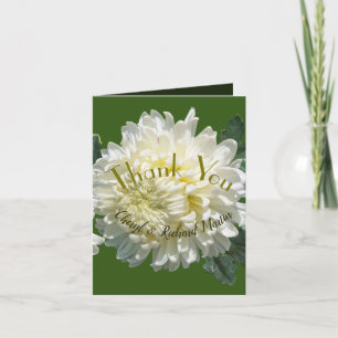 Carte De Remerciements Élégance Simple Fleur Blanche de Chrysanthème Mari