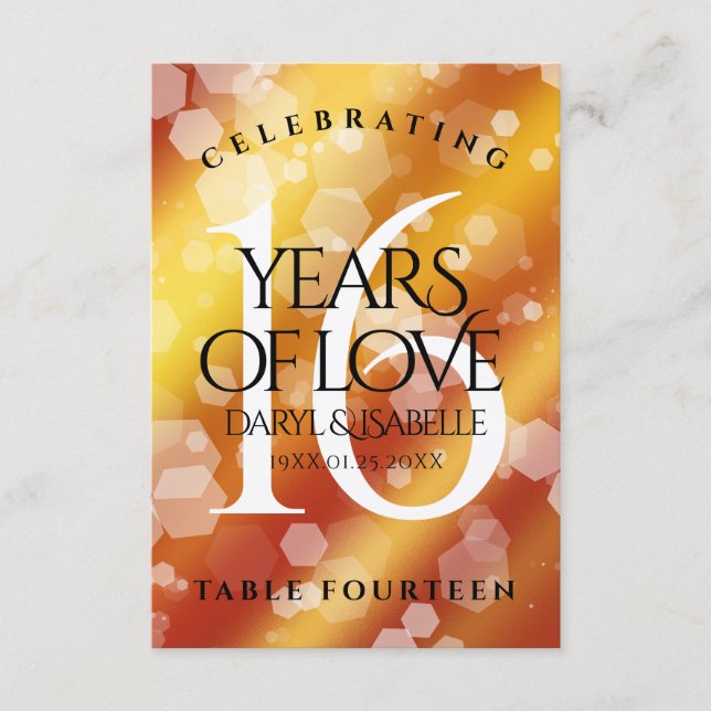 Carte De Remerciements Élégant 16ème anniversaire de Mariage de Topaz d'o (Devant)