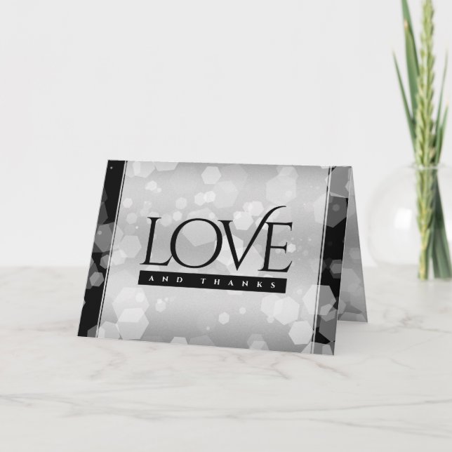 Carte De Remerciements Élégant 25e anniversaire de Mariage d'argent (Devant)