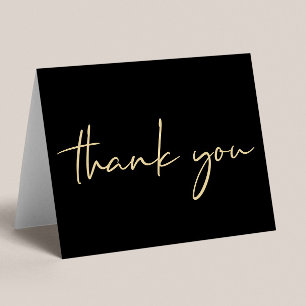 Carte De Remerciements Elégant 40e anniversaire Black Gold