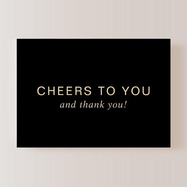 Carte De Remerciements Elegant 50th Birthday Black Gold (Créateur téléchargé)