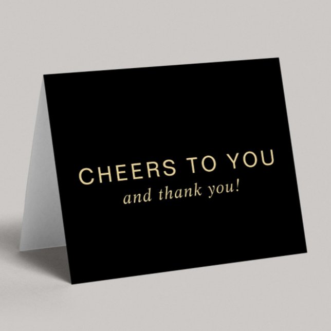 Carte De Remerciements Elegant 60th Birthday Black Gold (Créateur téléchargé)